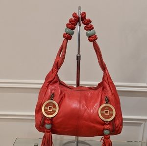 Shanghai Tang Handbag - Soft leather and jade
